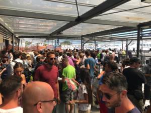 queue at the Milazzo terminal